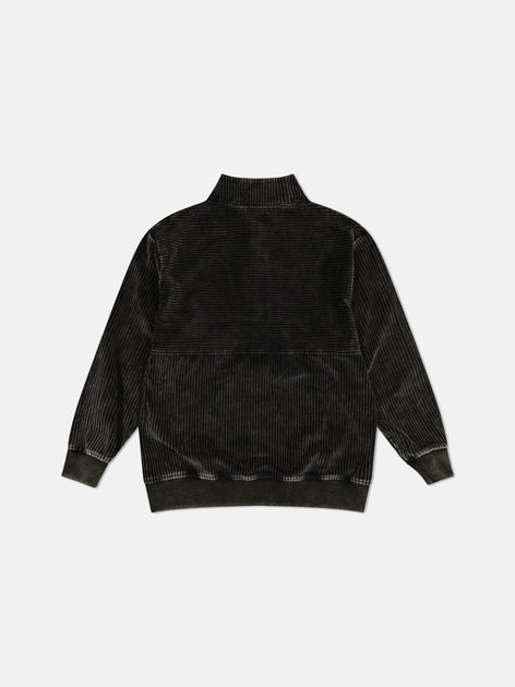 Black Small High Collar Simplicity Loose Printing Long-Sleeved Sweater for  Men and Women