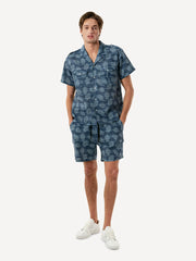 LINEN UTILITY CARGO SHORTS BAMBOO AOP