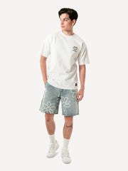 DENIM CARPENTER SHORTS DAISY AOP