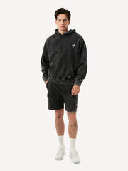 DROPPED SHOULDER HOODIE ENZYME WASH PALM LOGO