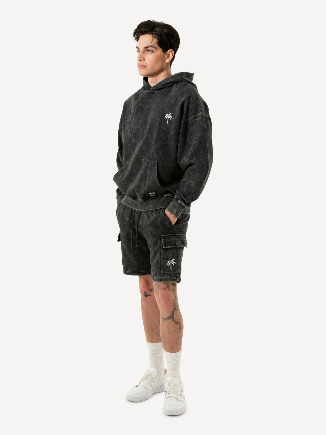 MARTY CARGO SHORTS ENZYME WASHED PALM LOGO – WeSC