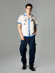 CAMPER S/S SHIRT W/TIPPING SWALLOW APPLIQUE
