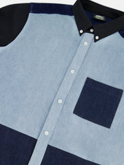 ODEN SHIRT INDIGO BLOCKED