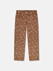 RELAX FIT EMBROIDERED DICE CORDUROY PANTS