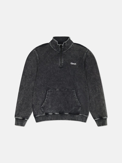 MOCKNECK 1/4 ZIP ENZYME WASHED WITH LOGO