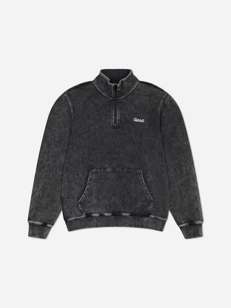 MOCKNECK 1/4 ZIP ENZYME WASHED WITH LOGO