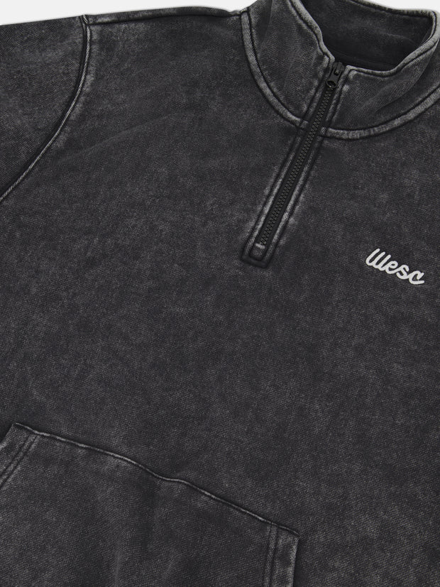 MOCKNECK 1/4 ZIP ENZYME WASHED WITH LOGO