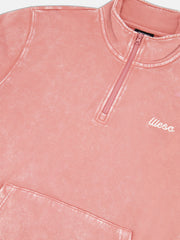 MOCKNECK 1/4 ZIP ENZYME WASHED WITH LOGO