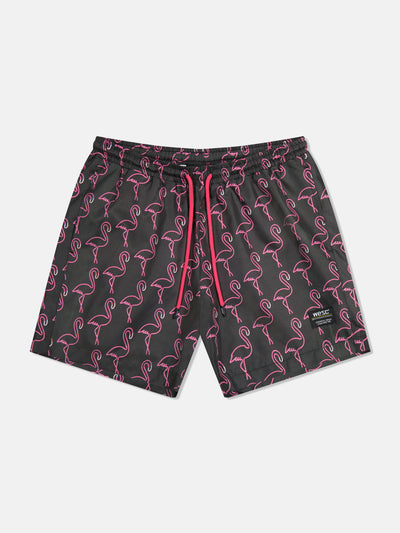 ZACK SWIM TRUNK NEON FLAMINGO AOP