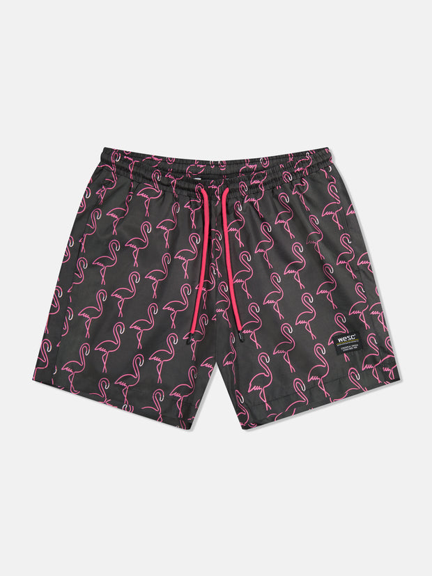 ZACK SWIM TRUNK NEON FLAMINGO AOP