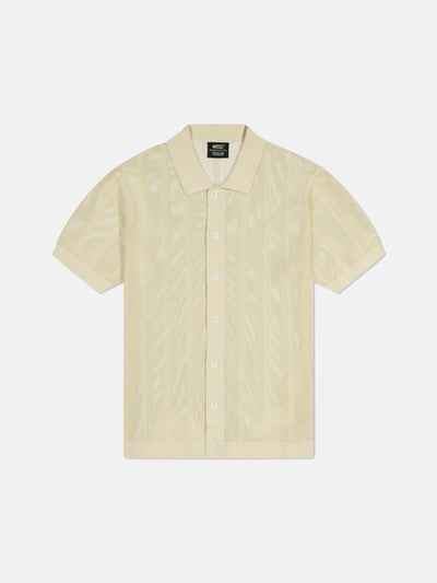 S/S POLO BUTTON FRONT SWEATER PEARL BUTTONS