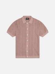 S/S POLO BUTTON FRONT SWEATER PEARL BUTTONS