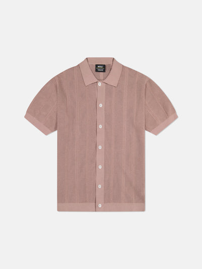 S/S POLO BUTTON FRONT SWEATER PEARL BUTTONS