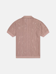 S/S POLO BUTTON FRONT SWEATER PEARL BUTTONS