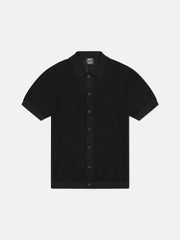 S/S POLO BUTTON FRONT SWEATER PEARL BUTTONS