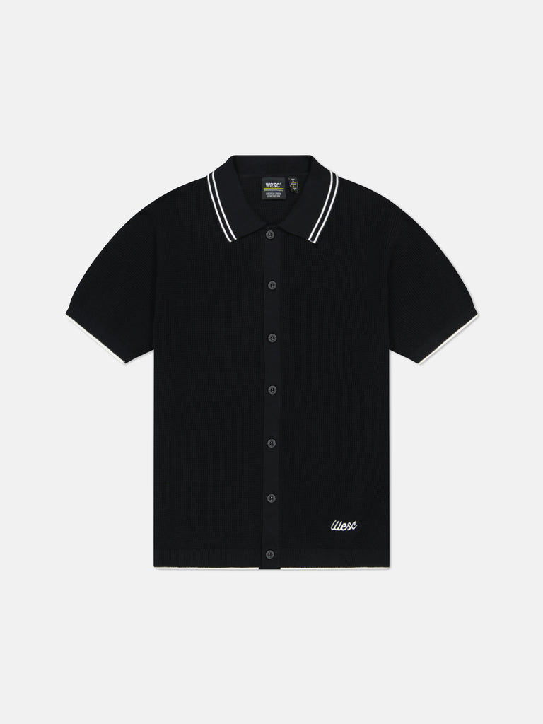 S/S POLO COLLAR CARDIGAN W/ TIPPING – WeSC