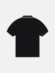 S/S POLO COLLAR CARDIGAN W/ TIPPING