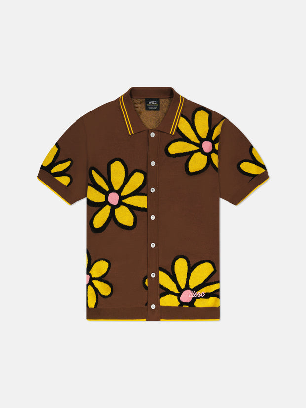 S/S POLO COLLAR CARDIGAN DAISY'S