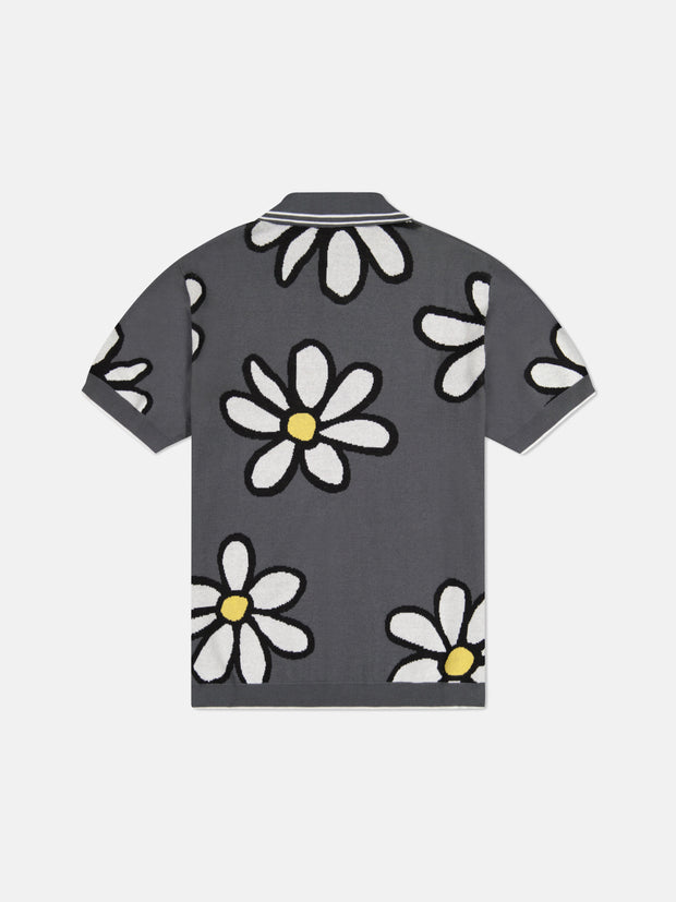 S/S POLO COLLAR CARDIGAN DAISY'S