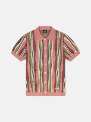 S/S POLO COLLAR CARDIGAN RIPPLED
