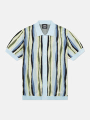 S/S POLO COLLAR CARDIGAN RIPPLED