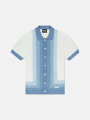 S/S POLO COLLAR CARDIGAN BORDER