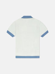 S/S POLO COLLAR CARDIGAN BORDER