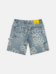 DENIM CARPENTER SHORTS DAISY AOP