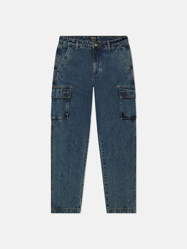 DENIM CARGO PANTS