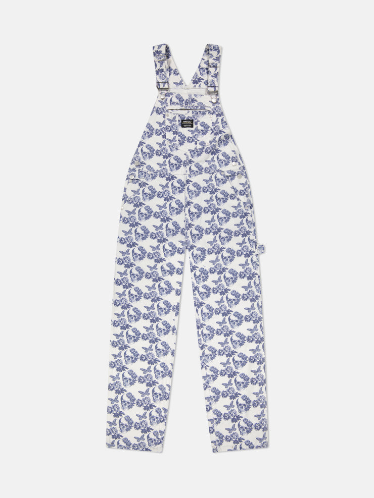 OVERALL SKULL FLOWERS BUTTERFLIES