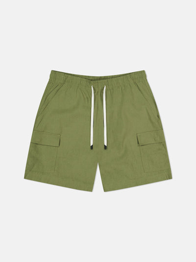LINEN UTILITY CARGO SHORTS