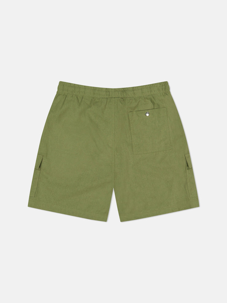 LINEN UTILITY CARGO SHORTS