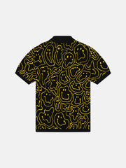 S/S JOHNNY COLLAR PULLOVER WARPED SMILEY