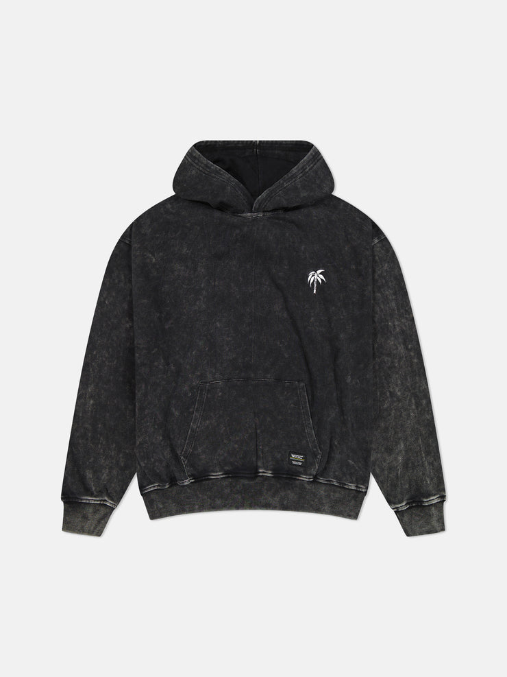 DROPPED SHOULDER HOODIE ENZYME WASH PALM LOGO