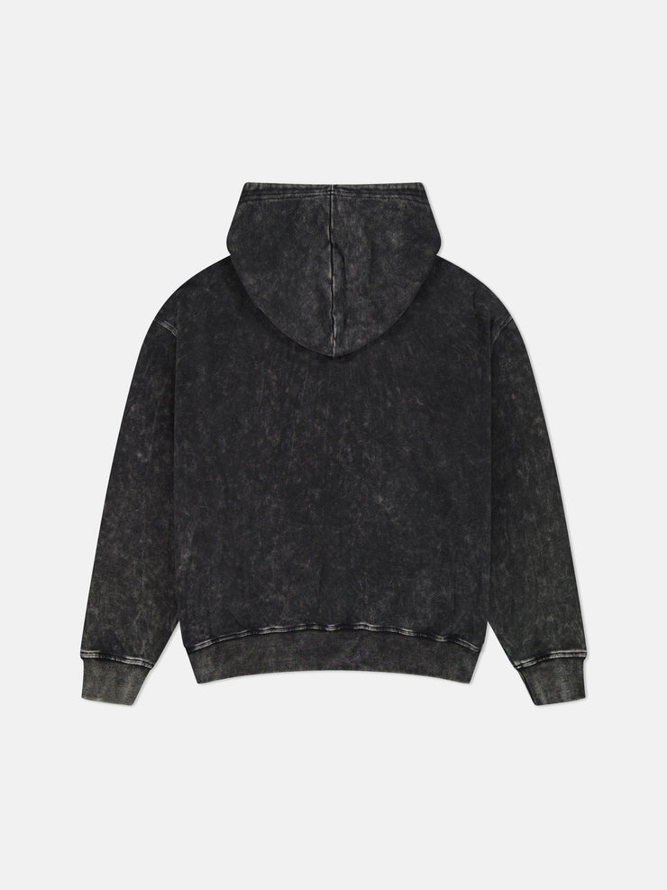 DROPPED SHOULDER HOODIE ENZYME WASH PALM LOGO