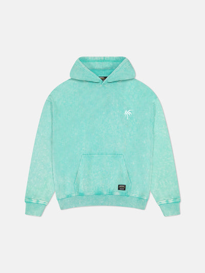 DROPPED SHOULDER HOODIE ENZYME WASH PALM LOGO