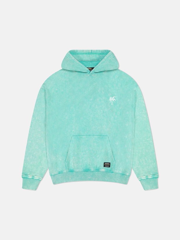 DROPPED SHOULDER HOODIE ENZYME WASH PALM LOGO