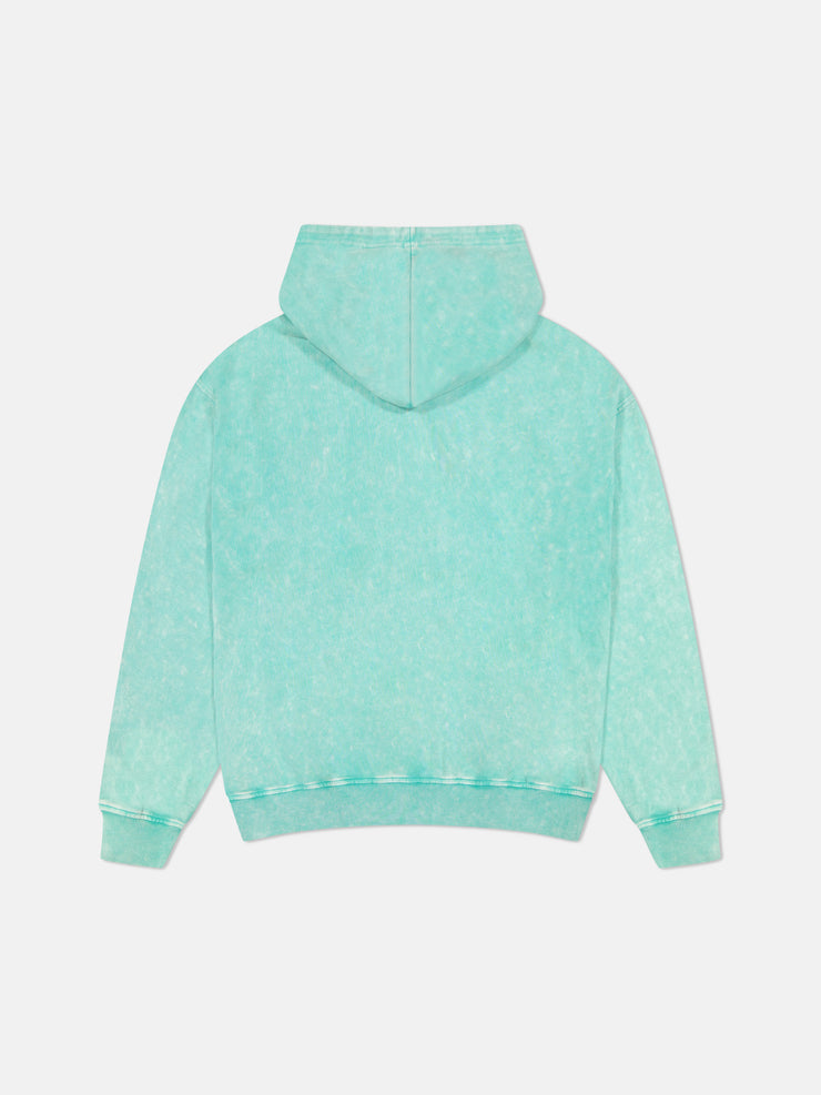 DROPPED SHOULDER HOODIE ENZYME WASH PALM LOGO