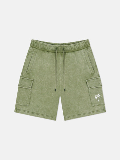 MARTY CARGO SHORTS ENZYME WASHED PALM LOGO