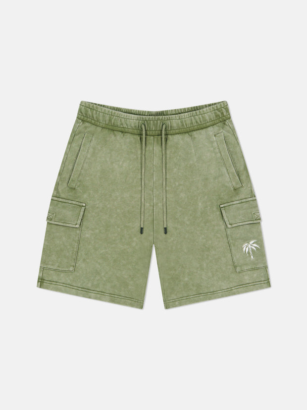MARTY CARGO SHORTS ENZYME WASHED PALM LOGO