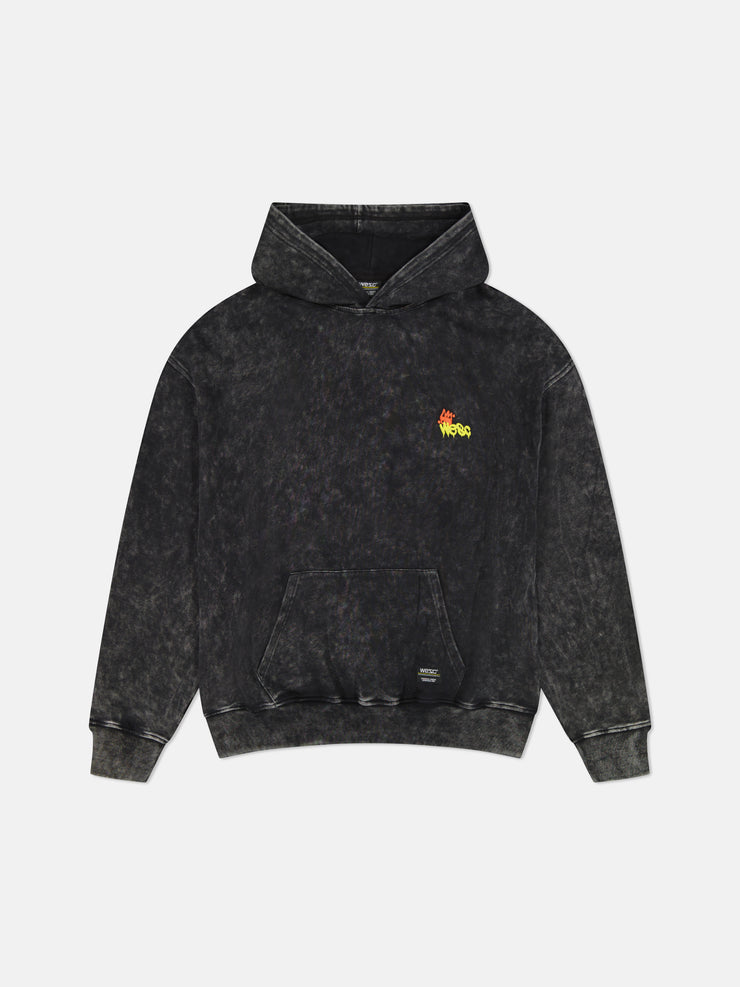 DROPPED SHOULDER HOODIE ENZYME WASH SKATER GLITCH