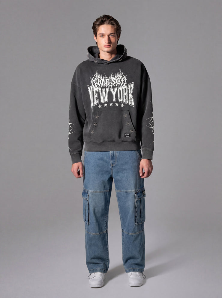 BAGGY DENIM CARGO PANTS