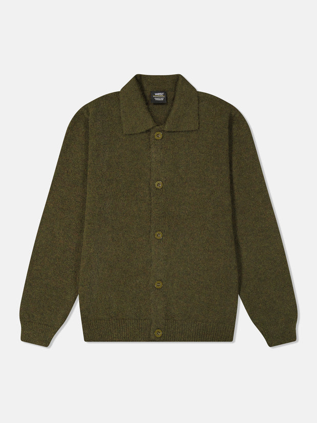 RELAXED POLO COLLAR CARDIGAN MOHAIR