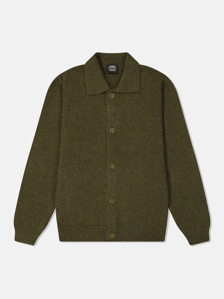 RELAXED POLO COLLAR CARDIGAN MOHAIR