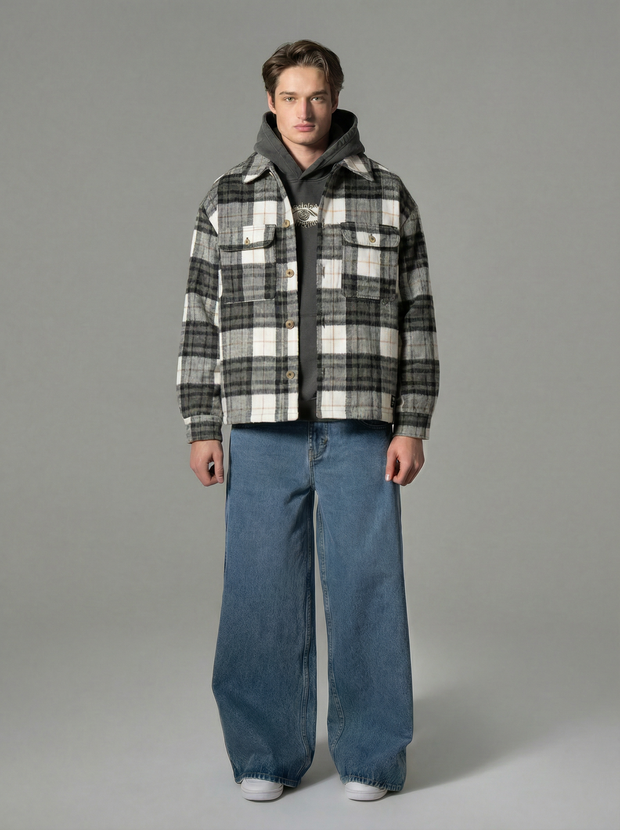 BUTTON FLANNEL JACKET