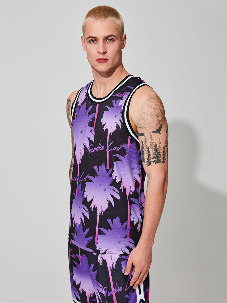 WESC basketball tank top in blue