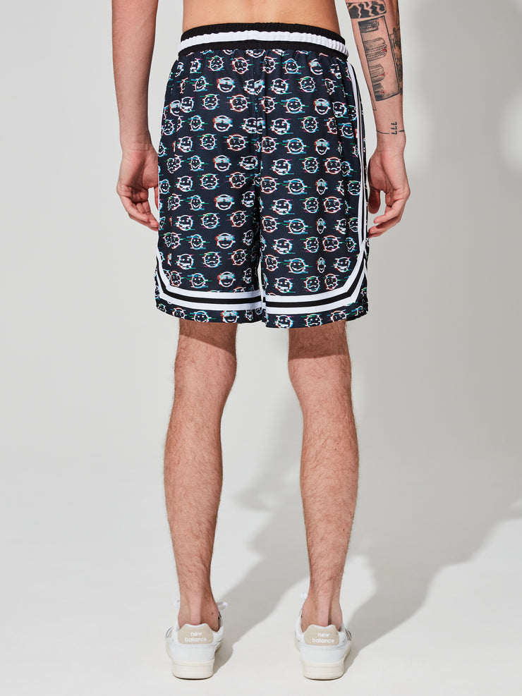 BASKETBALL SHORTS EMOJI GLITCH AOP